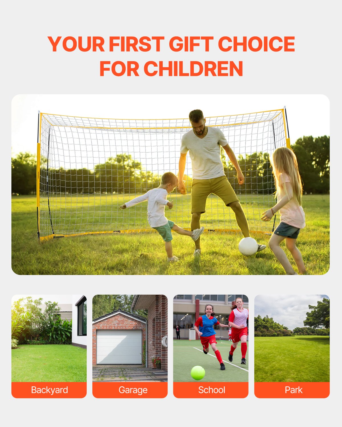 12x6 ft Portable Soccer Goal Kids Football Net Carrying Bag Backyard Training
