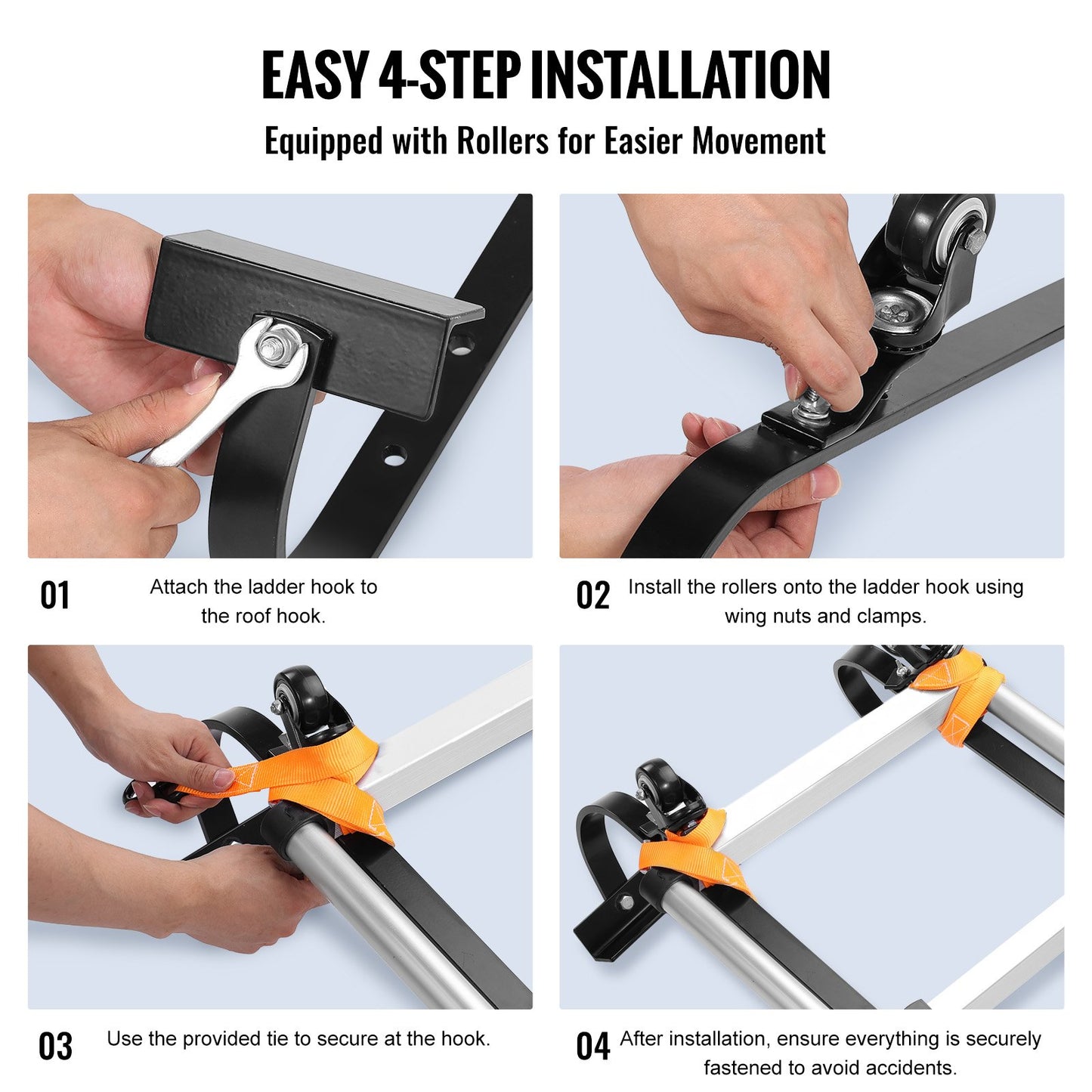 Stege Takkrok Stabilisator 2-pack med fast hjul & vridbart stångstål