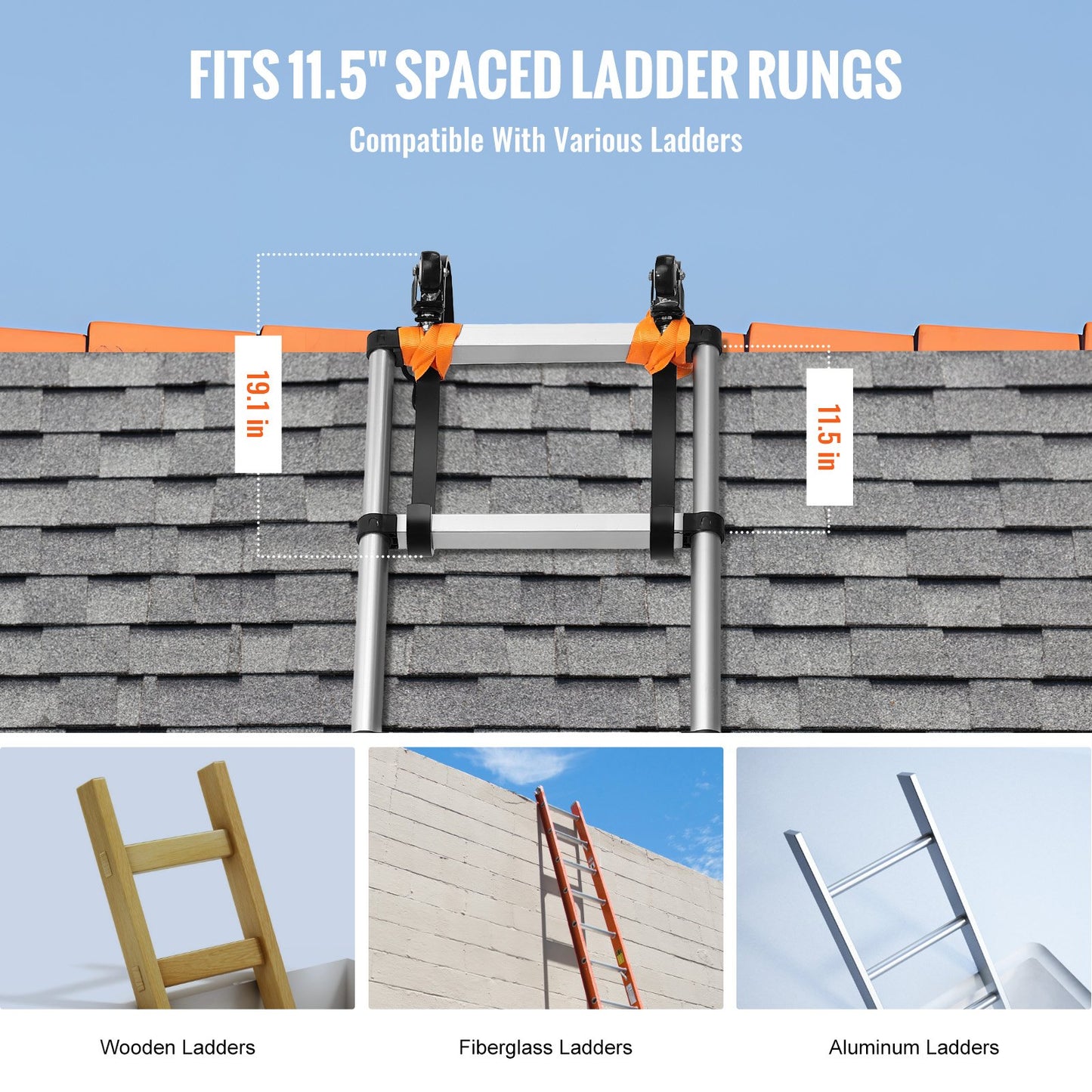 Stege Takkrok Stabilisator 2-pack med fast hjul & vridbart stångstål