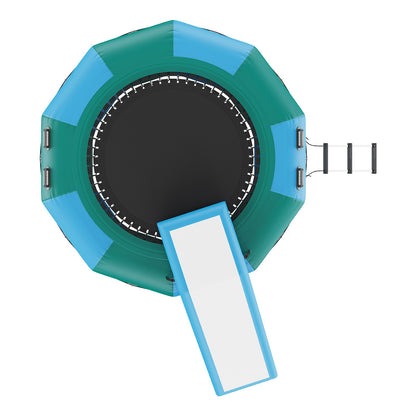 10ft inflatable water trampoline swimming platform bounce with slide at pool lake