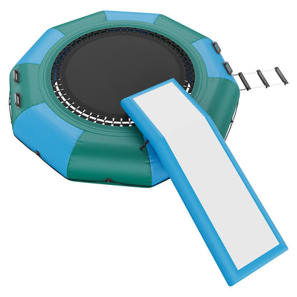 10ft inflatable water trampoline swimming platform bounce with slide at pool lake