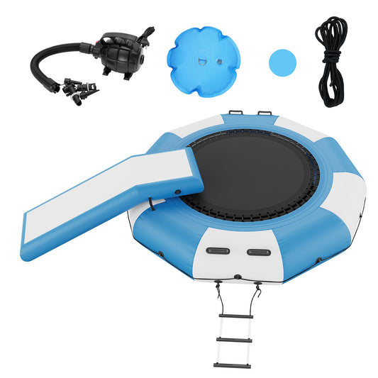 10ft inflatable water trampoline swimming platform bounce with slide at pool lake