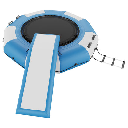 10ft inflatable water trampoline swimming platform bounce with slide at pool lake