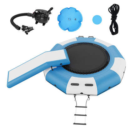10ft inflatable water trampoline swimming platform bounce with slide at pool lake