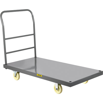 Plattformwagen, 2000 lbs Tragkraft, Stahl-Pritschenwagen, 47" Länge x 24" Breite x 32" Höhe, Flachwagen, Handwagen mit 5" Nylonrädern, Hochleistungs-Mehrzweck-Schiebekarren zum Transport von Gepäck