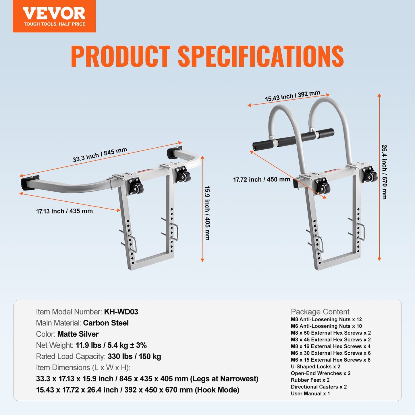 2 in 1 Ladder Stabilizer Extension Wall Standoff Hook Roof Rack