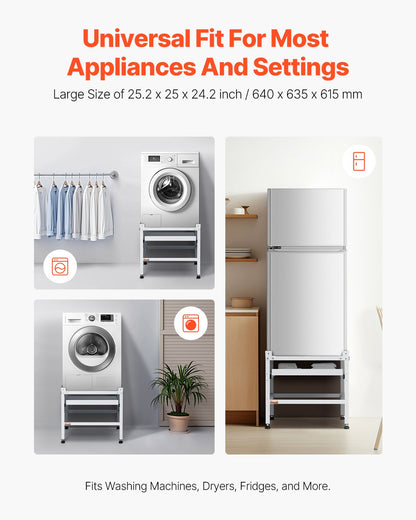 Tvättmaskinsstativ piedestal 25,2x25 tum för bricka 300LB med bricka