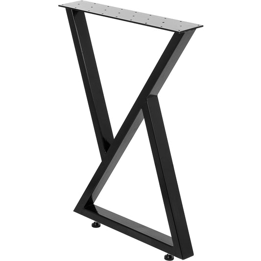 Metallbordsben Set med 2 matbordsben Svarta skrivbordsben 28” Höjd 24” Bredd Bänkben Soffbordsben 1763lbs Lastkapacitet Stålbordsben Kraftig bas Modern (Zig Zag Style)