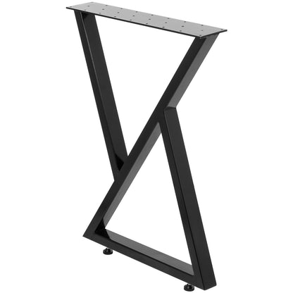 Metallbordsben Set med 2 matbordsben Svarta skrivbordsben 28” Höjd 24” Bredd Bänkben Soffbordsben 1763lbs Lastkapacitet Stålbordsben Kraftig bas Modern (Zig Zag Style)