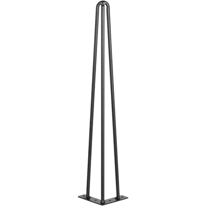 Hairpin Table Legs 16 Inch Black Set of 4 Desk Legs Each 220lbs Capacity Hairpin Table Legs 3 Rods for Bench Desk Table Dining Table Chairs Carbon Steel DIY Table Legs Heavy Duty Furniture Legs
