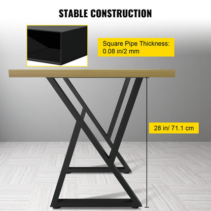 Z-form metallbordsben Matbordsben 28"x18" skrivbordsben Set med 2