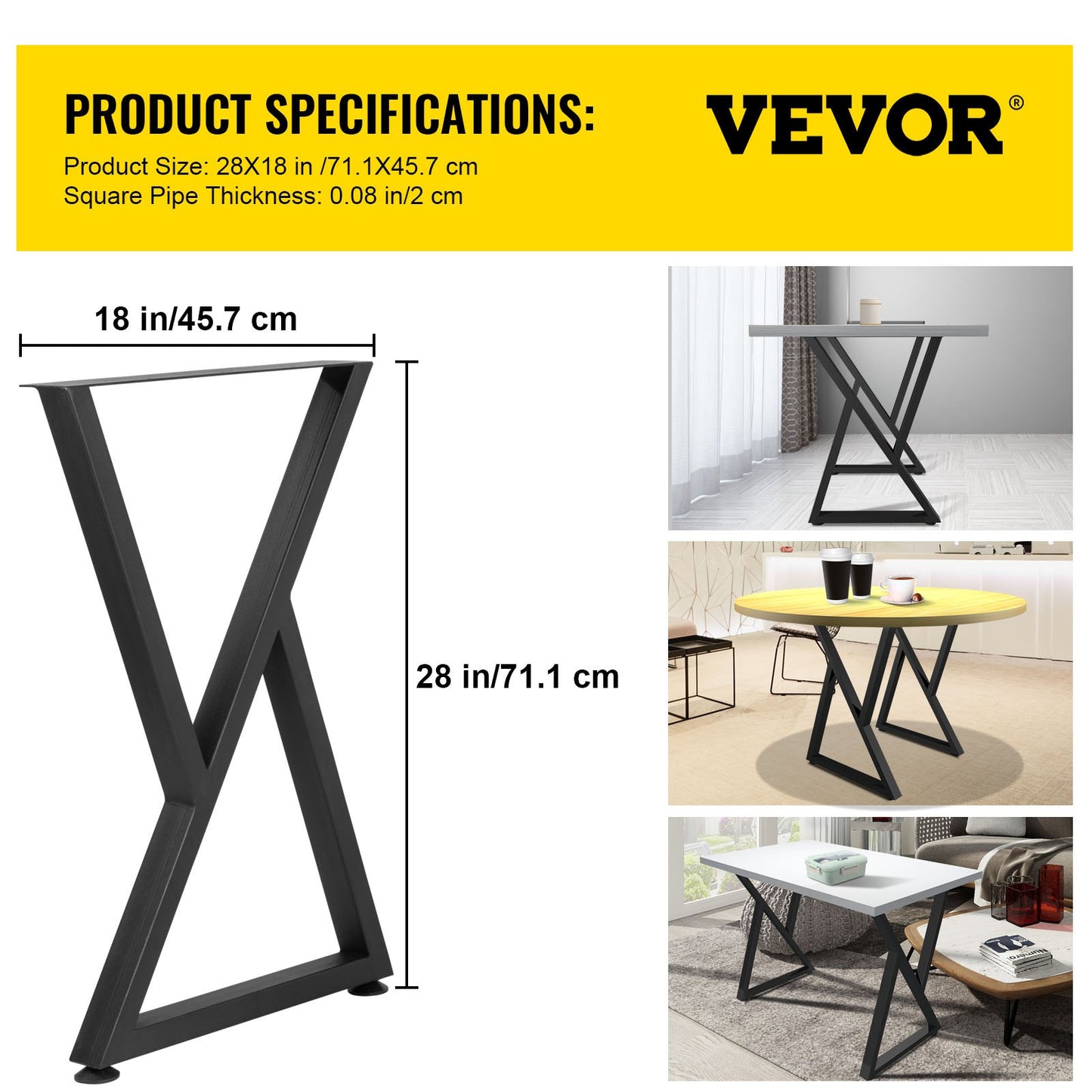 Z-form metallbordsben Matbordsben 28"x18" skrivbordsben Set med 2