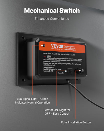 HVAC Air Purifier Whole House 36W 16 Inch UV Light In Duct For AC System