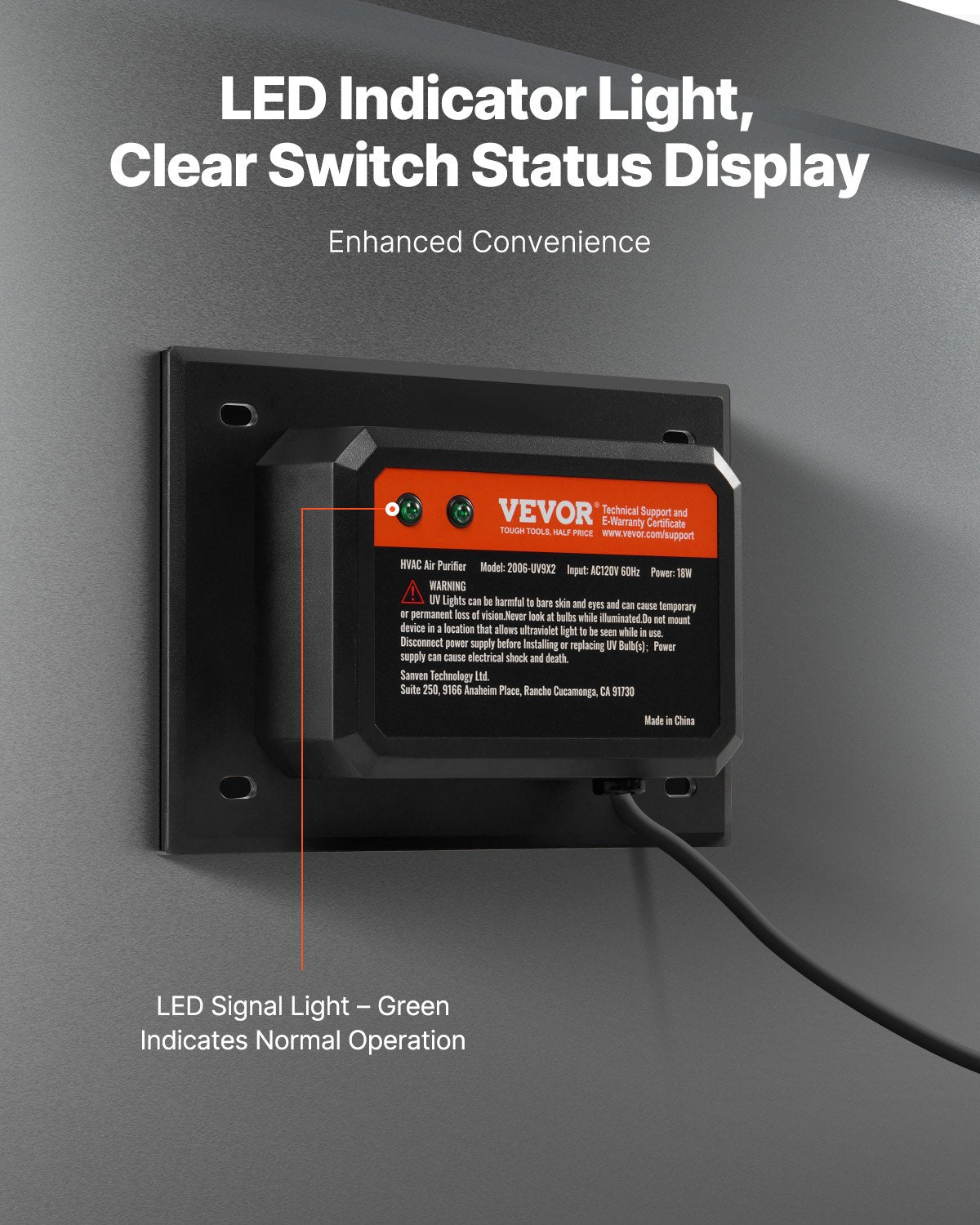 HVAC Air Purifier Whole House 18W 7 Inch UV Light In Duct For AC System