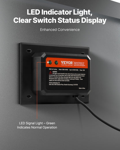 HVAC Air Purifier Whole House 18W 7 Inch UV Light In Duct For AC System