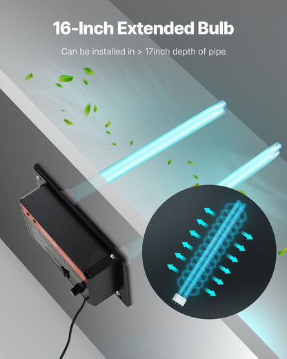 HVAC Air Purifier Whole House 72W 16 Inch UV Light In Duct For AC System