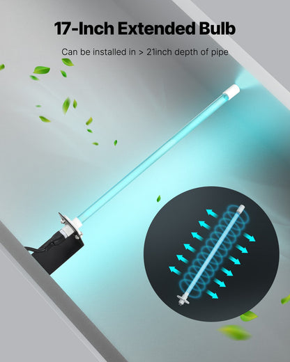 HVAC Air Purifier 25W 17 Inch UV Light Coil Cleaner with Magnet in Duct