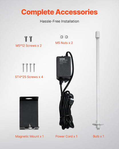 HVAC Air Purifier 25W 17 Inch UV Light Coil Cleaner with Magnet in Duct