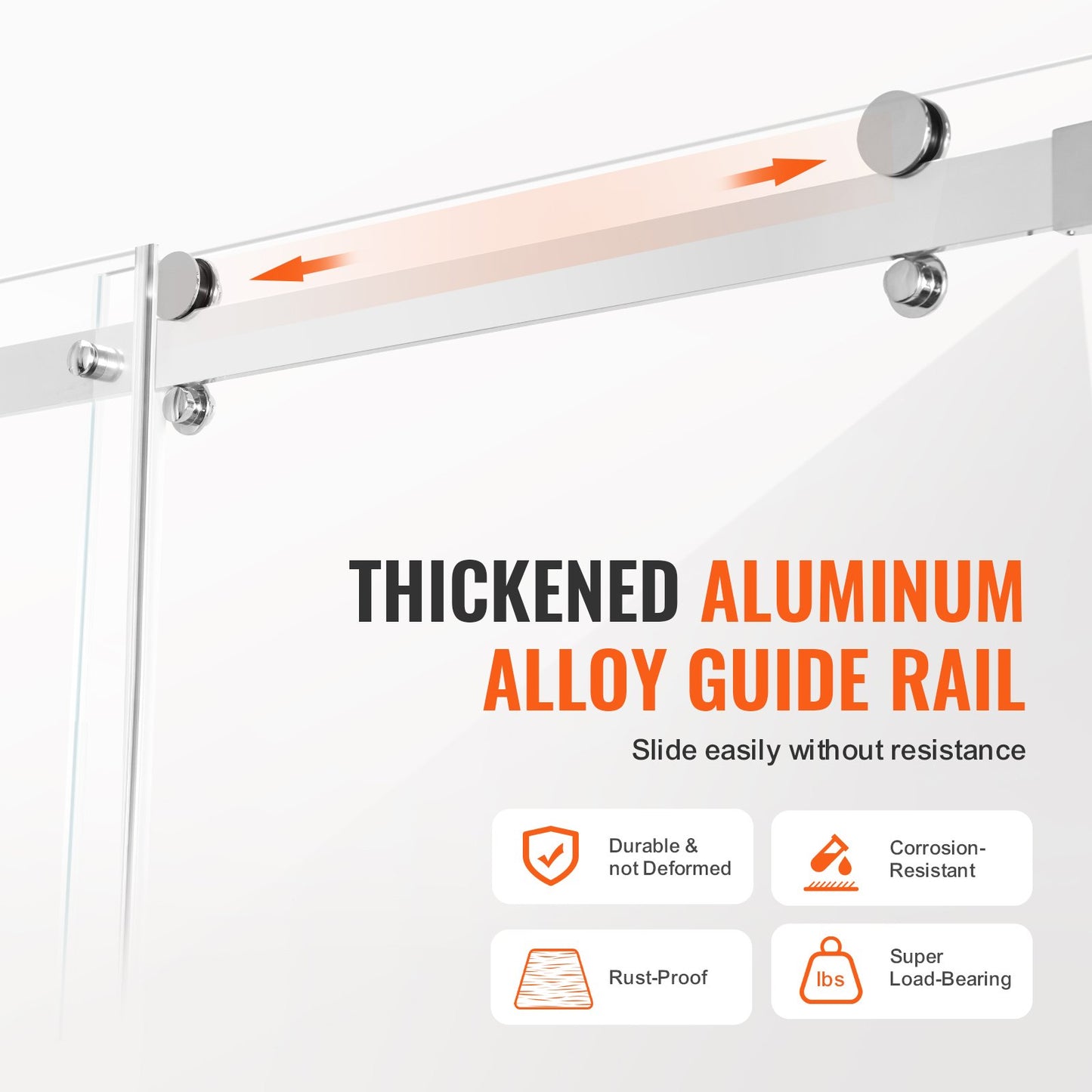 Frameless Shower Door 58-59" x 75" SGCC Tempered Glass 5/16" Chrome