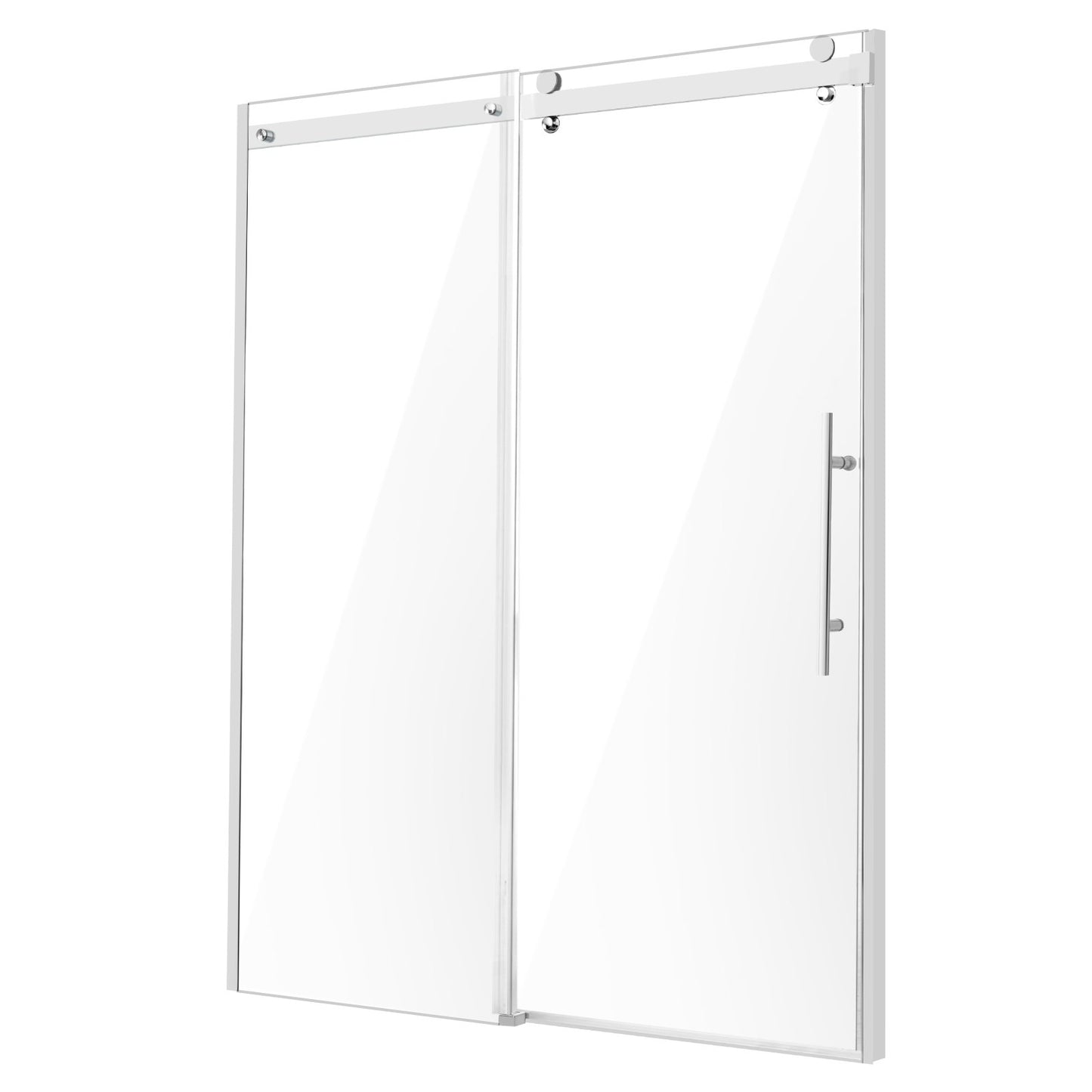 Frameless Shower Door 58-59" x 75" SGCC Tempered Glass 5/16" Chrome