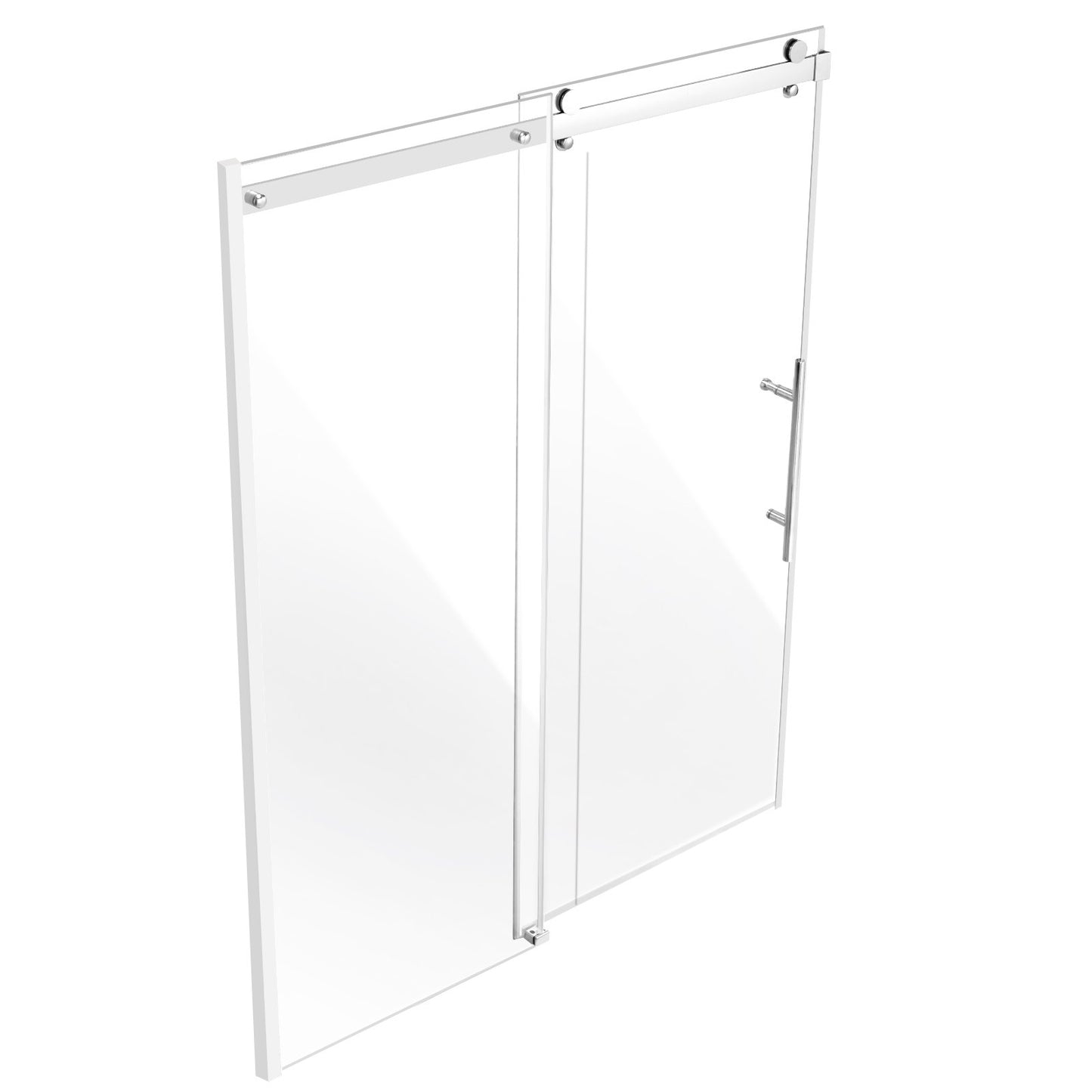 Frameless Shower Door 58-59" x 75" SGCC Tempered Glass 5/16" Chrome