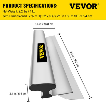 Drywall Skimming Blade, 32 tums utjämnande knock-down kniv, rostfritt stål spackel efterbehandlingsverktyg, slagkraftiga ändlock för Sheetrock Gips Gyprock Wall-board gipsskiva