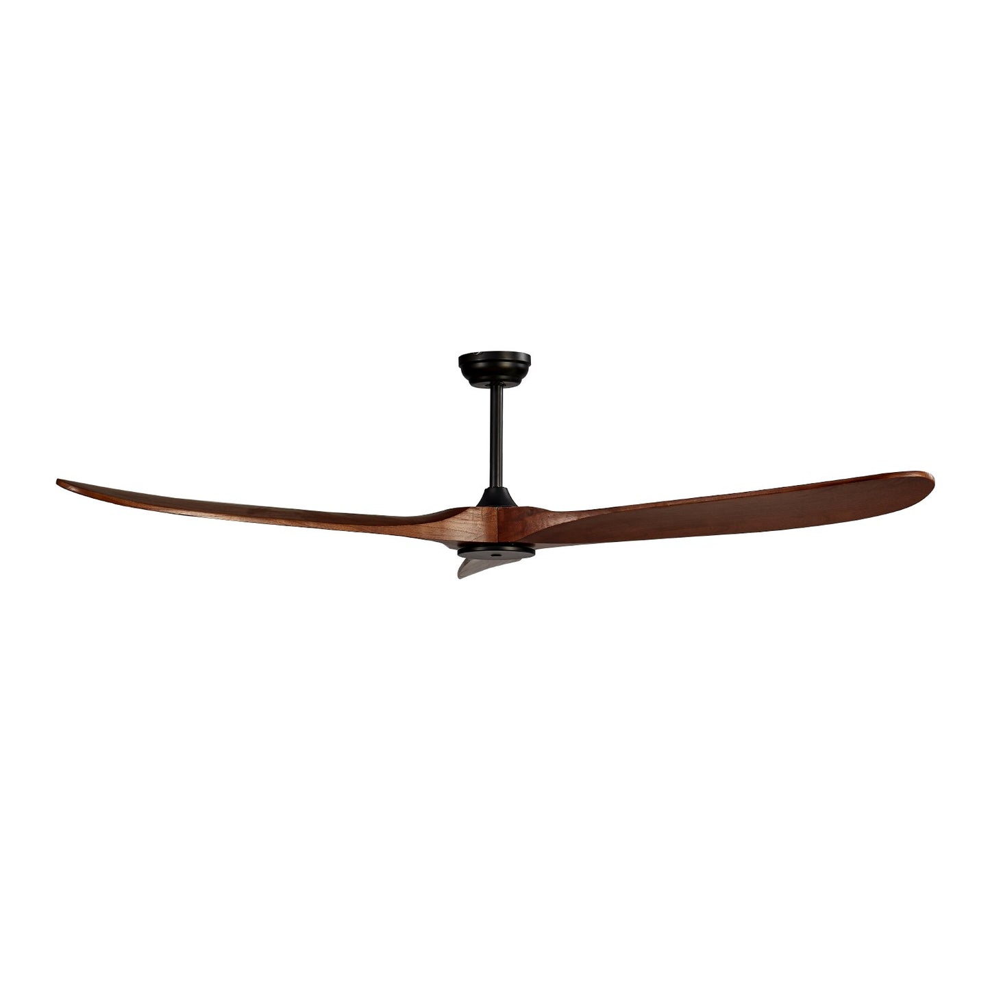 72" Wooden Blade Ceiling Fan No Light Remote Control Reversible Motor Walnut