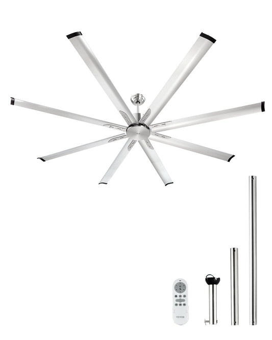 213 cm takfläkt i aluminium utan ljusfjärrkontroll Borstad nickel