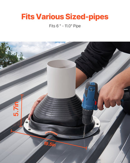2 st Metalltakrör Blinkande stövlar Passar 6"-11" Pipe High Temp Black EDPM