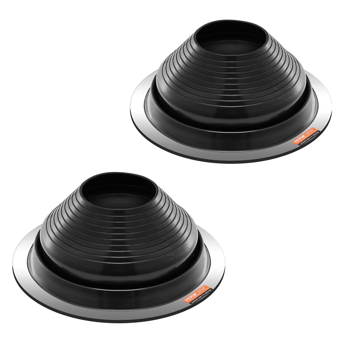 2 st Metalltakrör Blinkande stövlar Passar 6"-11" Pipe High Temp Black EDPM