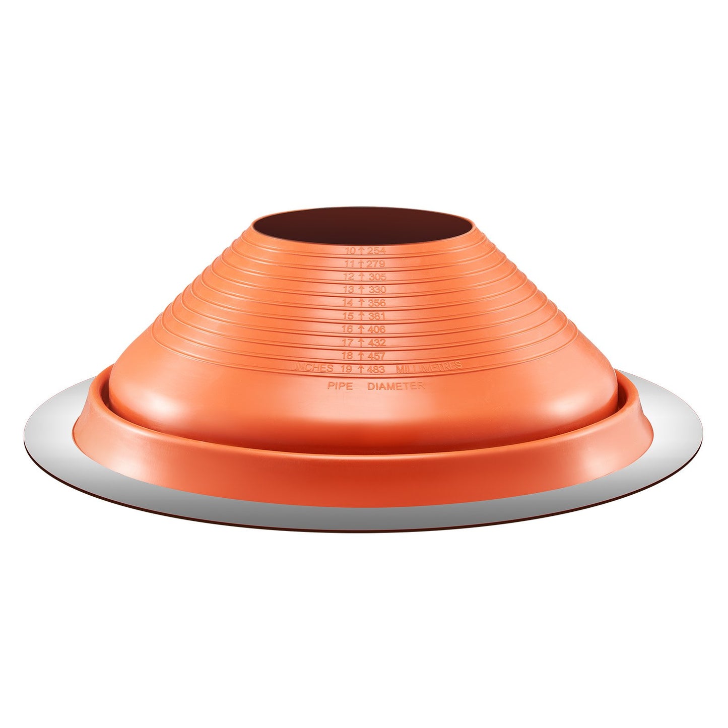 Metal Roof Pipe Flashing Boot Fits 10" - 19" Pipe High Temperature Red Silicone