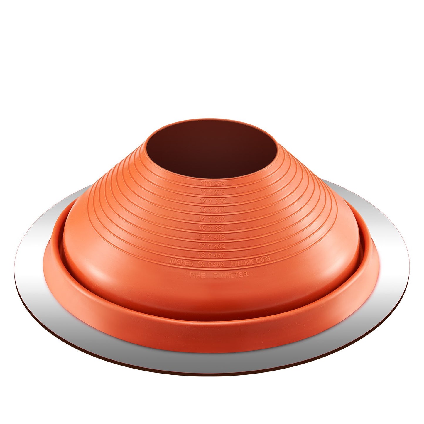 Metal Roof Pipe Flashing Boot Fits 10" - 19" Pipe High Temperature Red Silicone