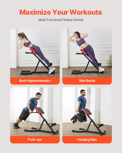 Roman Stol Ryggförlängning Hyperextension Bänk Multifunktion Justerbar