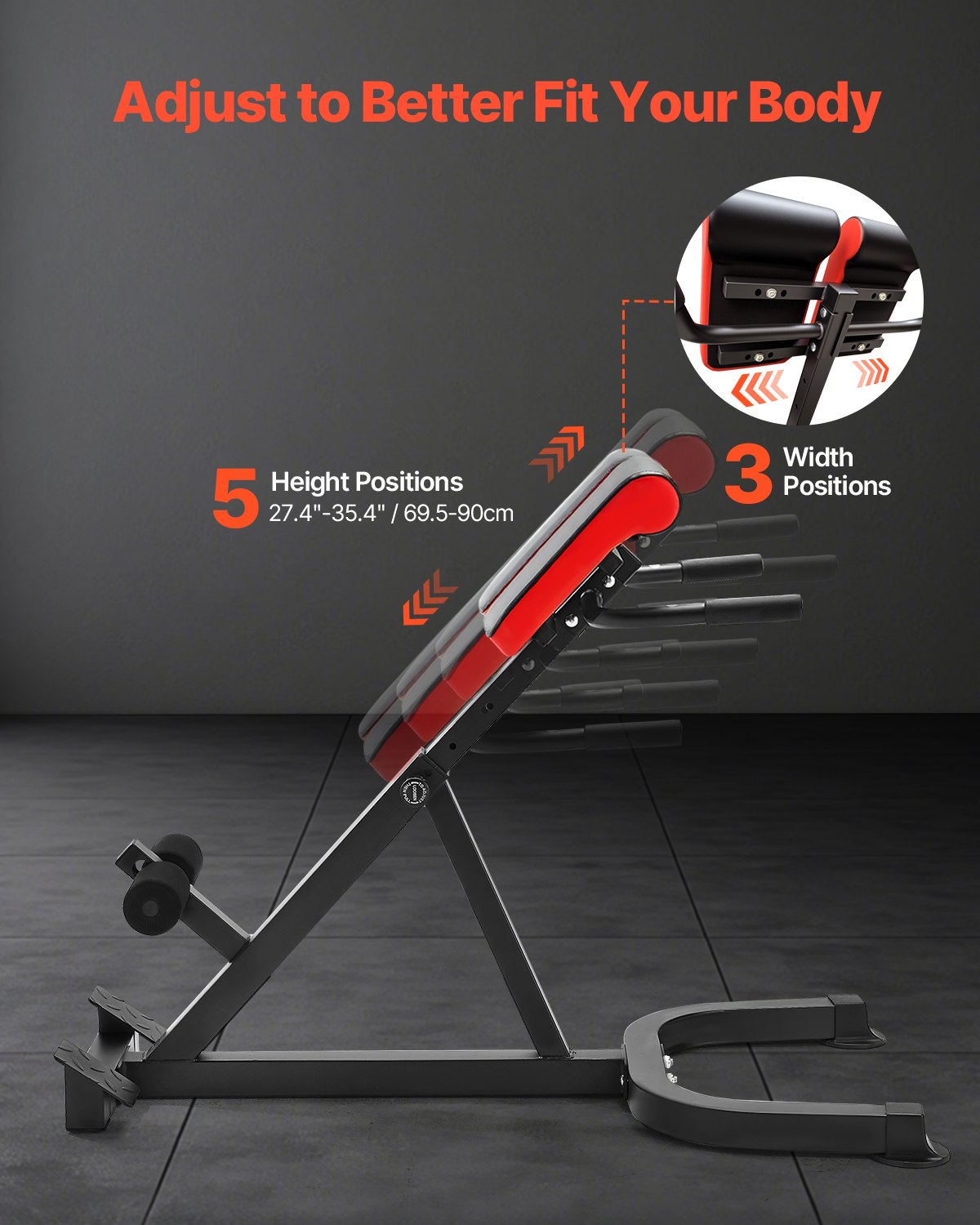 Roman Stol Ryggförlängning Hyperextension Bänk Multifunktion Justerbar