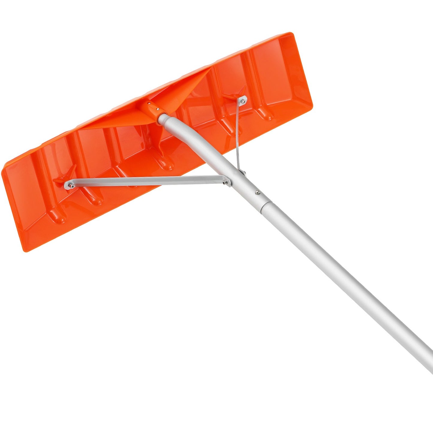 Snöräcke, 25-tums verktyg för snöborttagning av plastblad, handtag i aluminium med 21 fots räckvidd, överlägsen takskyffel med halkskydd, lätt att installera och använda för hustak, bilsnö, våta löv