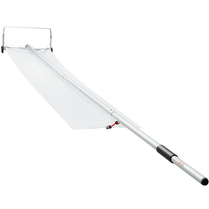 Snow Gutter, 30ft Reach Aluminum Roof Shovel with Glide Cloth, Premium 19" Blade Snow Removal Tool, Secure on Roof with Roller Wheels, Anti-Slip Handle, Used for House Roofs, Car Snow, Wet Leaves