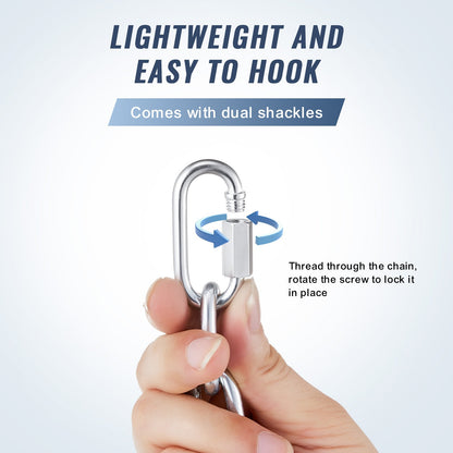 Zinkpläterad Proof Coil Chain Carbon Steel Chain Sling 3/16" x 10' 1100 lbs