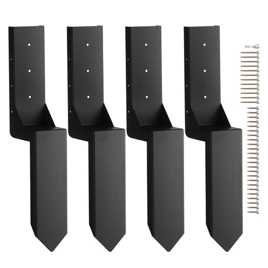 Fence Post Ankare Reparationssats, 4 Pack Innerdiameter 3,5 x3,5 Inches Heavy Duty Stängselstolpe Stödstakar, Ankare Ground Spike för reparation Tiltad, Trasig Staketstolpe, Enveloping