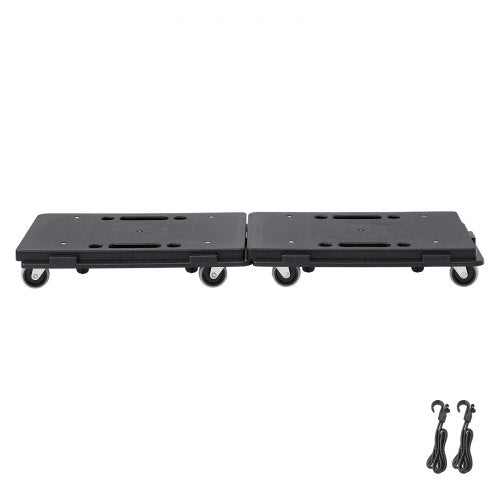 Möbelwagen, Tragkraft je 227 kg, Möbeltransporter mit Rädern, tragbare, bewegliche Rollen, 4 Räder, strapazierfähig, kleiner, flacher Transportwagen mit Feststeller für schwere Möbel, 2er-Pack, schwarz