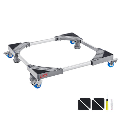 Mini-Kühlschrankständer, 180 kg Tragkraft, 4 stabile Füße, 4 feststellbare Lenkrollen, Waschmaschine und Trockner, multifunktionale verstellbare Basis für Waschmaschine und Kühlschrank, universelle mobile Basis