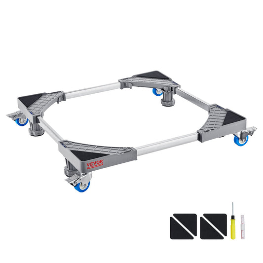 Mini-Kühlschrankständer, 180 kg Tragkraft, 4 stabile Füße, 4 feststellbare Lenkrollen, Waschmaschine und Trockner, multifunktionale verstellbare Basis für Waschmaschine und Kühlschrank, universelle mobile Basis