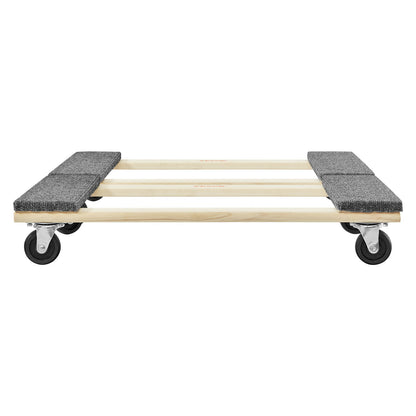 Furniture Dolly, 1000 lbs each load capacity, 2 packs, 18" x 30", 8 x 3" PP swivel casters, heavy duty hardwood furniture moving dolly, Mover's Dolly, moving cart with wheels for heavy furniture