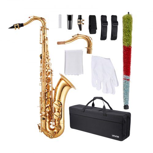 Gold Brass Tenorsaxofon B Flat Sax Nybörjarkit med Munstycke |  EU
