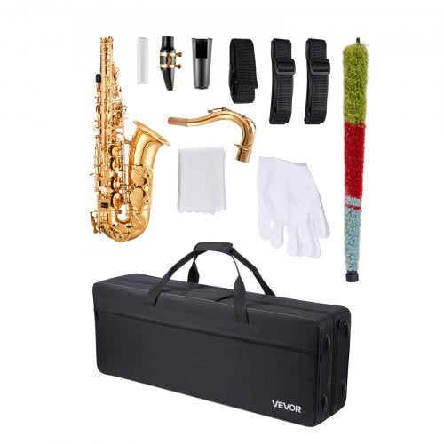 Gold Brass Tenorsaxofon B Flat Sax Nybörjarkit med Munstycke |  EU