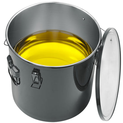 Fritös fetthink, 10 Gal Oljebortskaffning Caddy Rostfritt stål Fritös Oljehink Rostsäker beläggning, oljetransportbehållare med lock, låsklämmor, filterpåse för varm matlagningsoljefiltrering, svart
