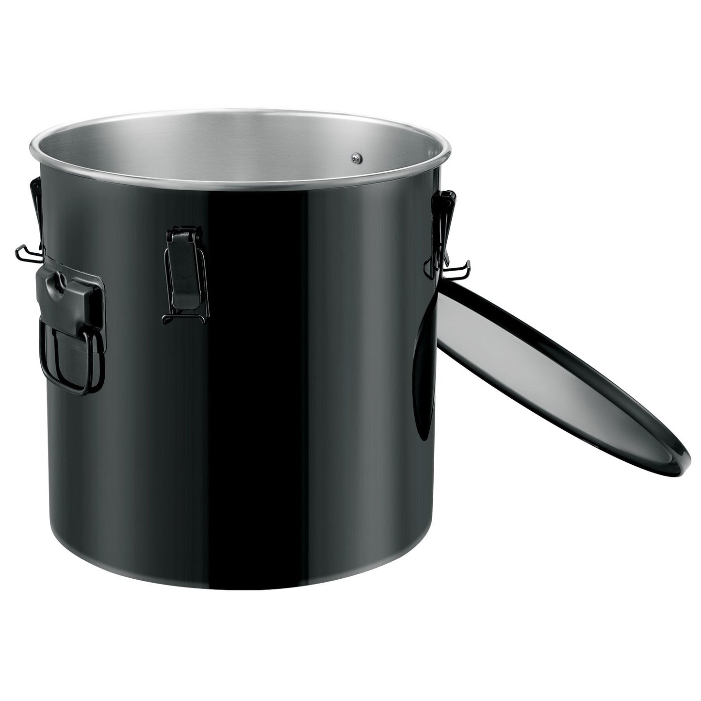 Fritös fetthink, 10 Gal Oljebortskaffning Caddy Rostfritt stål Fritös Oljehink Rostsäker beläggning, oljetransportbehållare med lock, låsklämmor, filterpåse för varm matlagningsoljefiltrering, svart