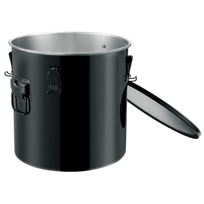 Fritös fetthink, 10 Gal Oljebortskaffning Caddy Rostfritt stål Fritös Oljehink Rostsäker beläggning, oljetransportbehållare med lock, låsklämmor, filterpåse för varm matlagningsoljefiltrering, svart