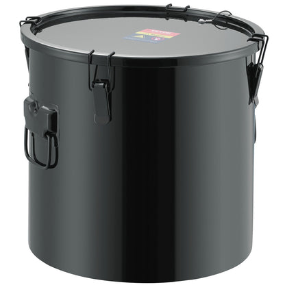 Fritös fetthink, 10 Gal Oljebortskaffning Caddy Rostfritt stål Fritös Oljehink Rostsäker beläggning, oljetransportbehållare med lock, låsklämmor, filterpåse för varm matlagningsoljefiltrering, svart