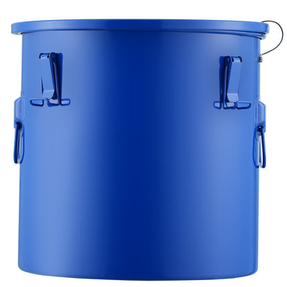 Deep Fryer Grease Bucket, 10 Gal Oil Disposal Caddy Carbon Steel Deep Fryer Oil Bucket with Rustproof Coating, Oil Transport Container with Lid, Locking Clips, Filter Bag for Hot Cooking Oil Filtration, Blue