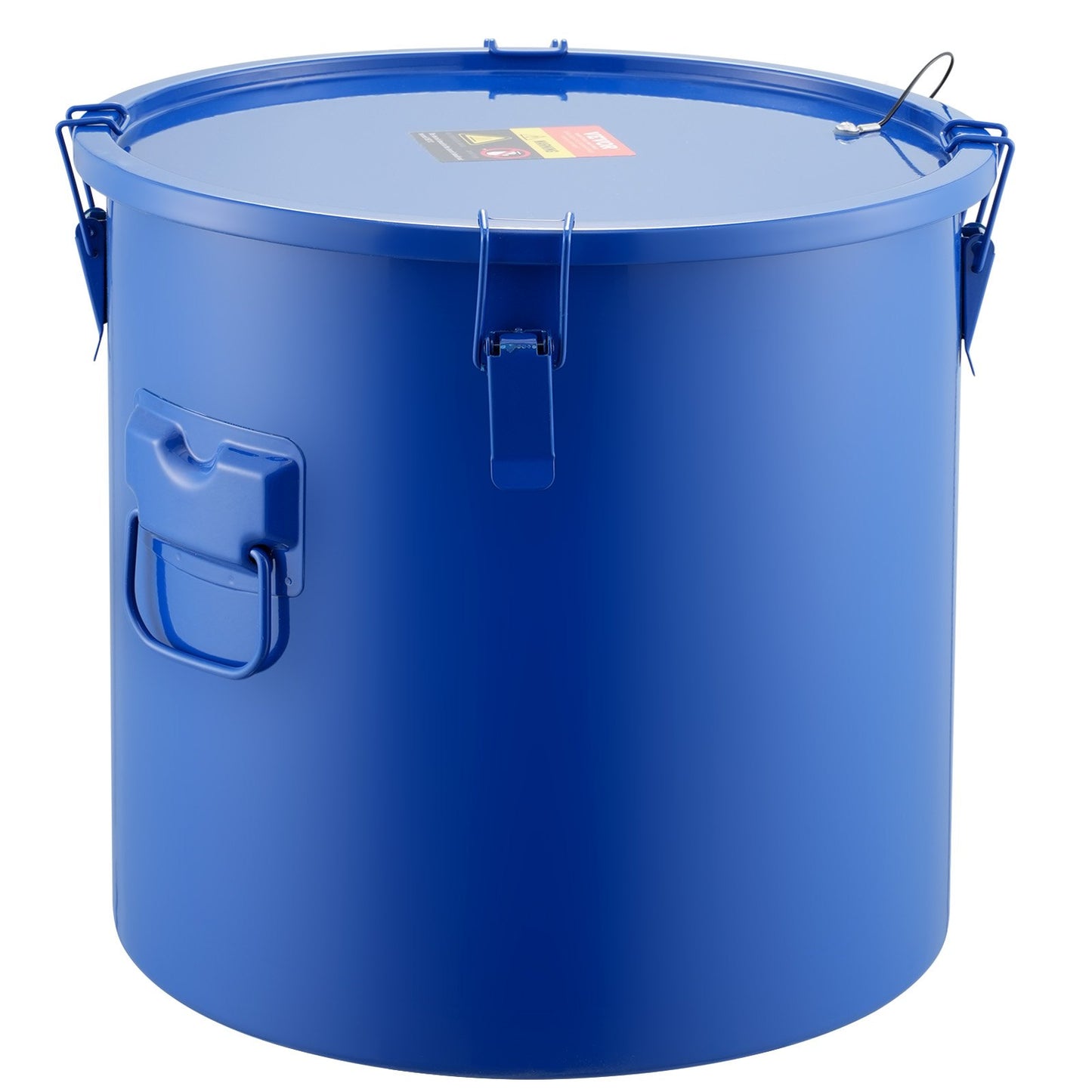 Deep Fryer Grease Bucket, 10 Gal Oil Disposal Caddy Carbon Steel Deep Fryer Oil Bucket with Rustproof Coating, Oil Transport Container with Lid, Locking Clips, Filter Bag for Hot Cooking Oil Filtration, Blue
